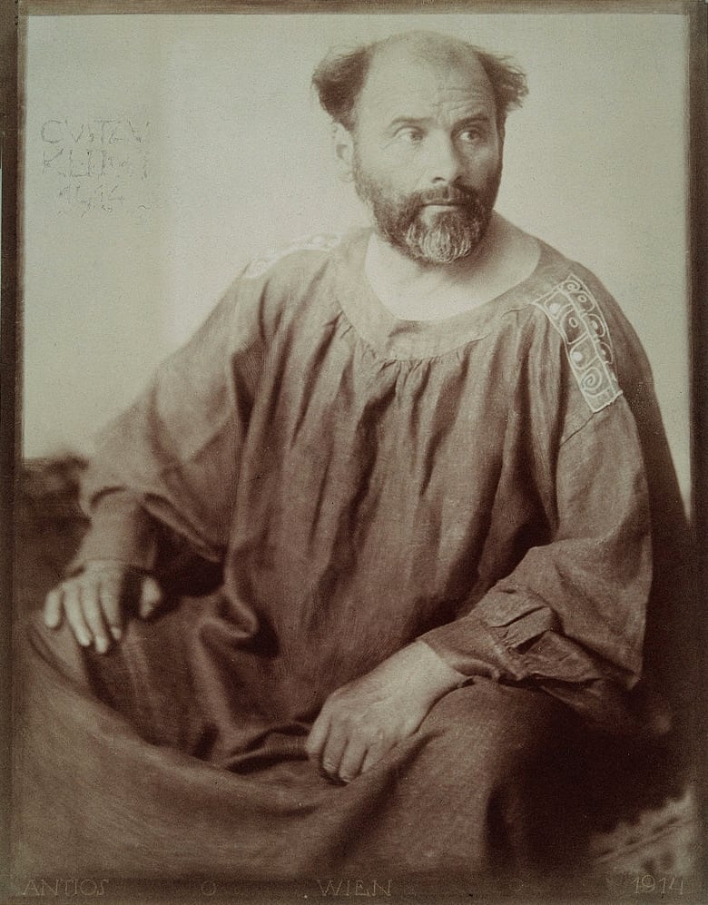 Retrato de Gustav Klimt en 1914 por Josef Anton Trčka.