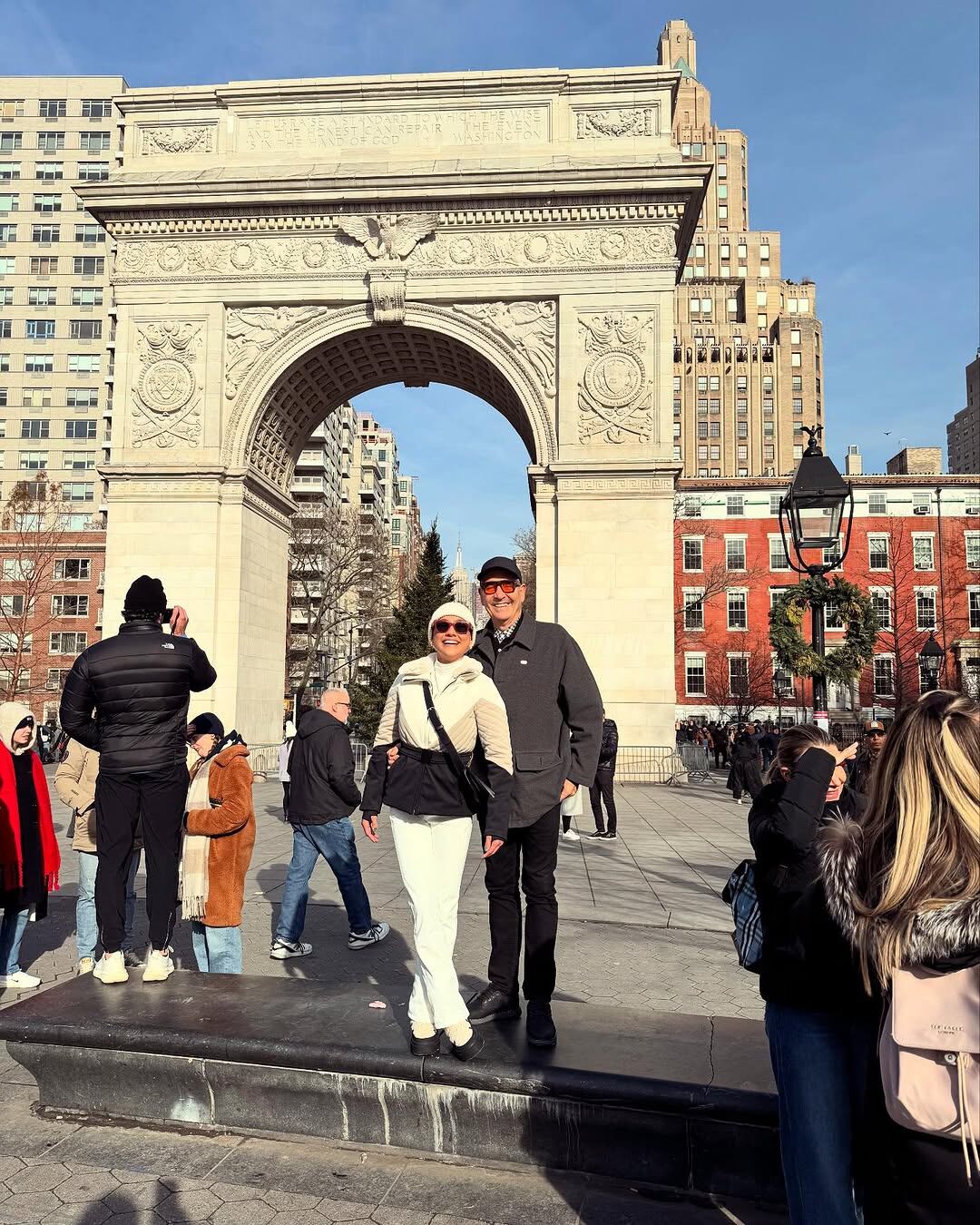 Nancy Dobles e Ignacio Santos en el Washington Square Park