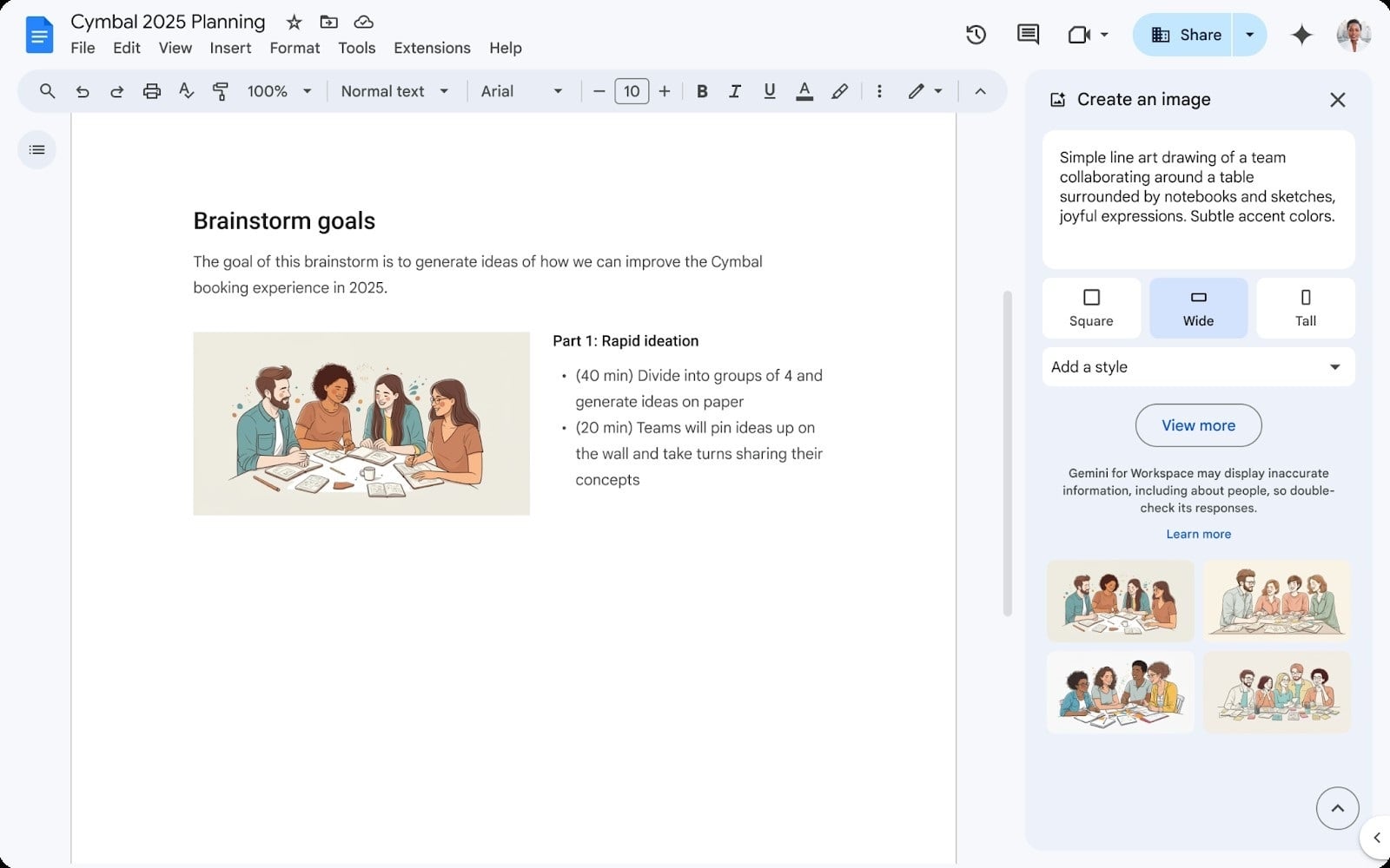 Google Docs integra creación de imágenes con Gemini, facilitando la personalización de documentos visuales.
