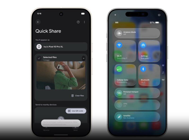 Quick Share ahora permite enviar archivos desde Android a iPhone y viceversa usando AirDrop, sin apps ni cables.