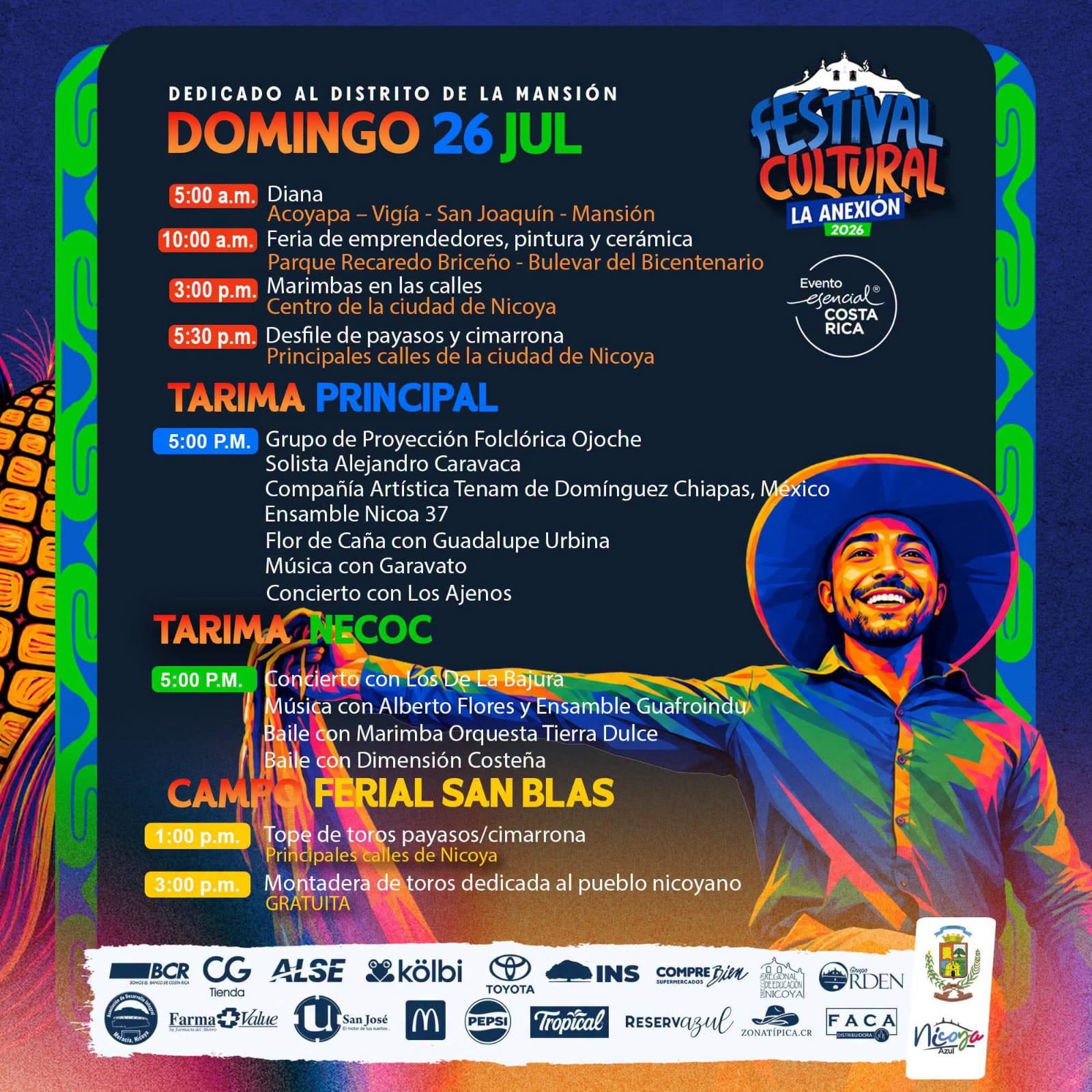 Cronograma de actividades: domingo 26 de julio.