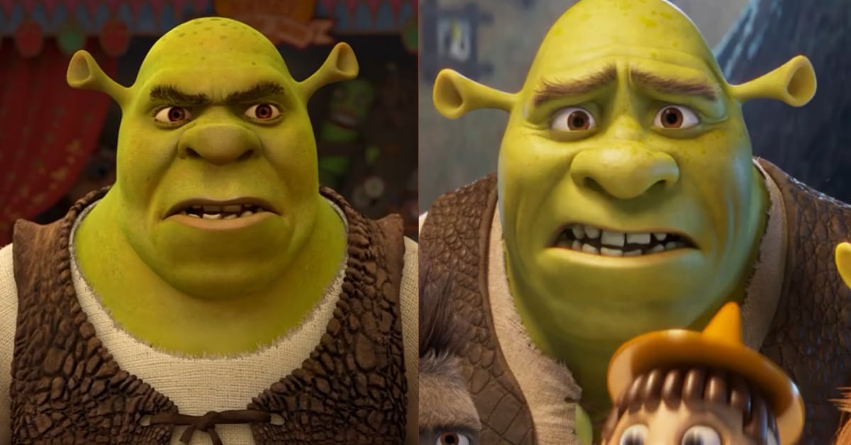 La nariz de Shrek se volvió menos prominente, los labios más gruesos y los ojos más juntos.