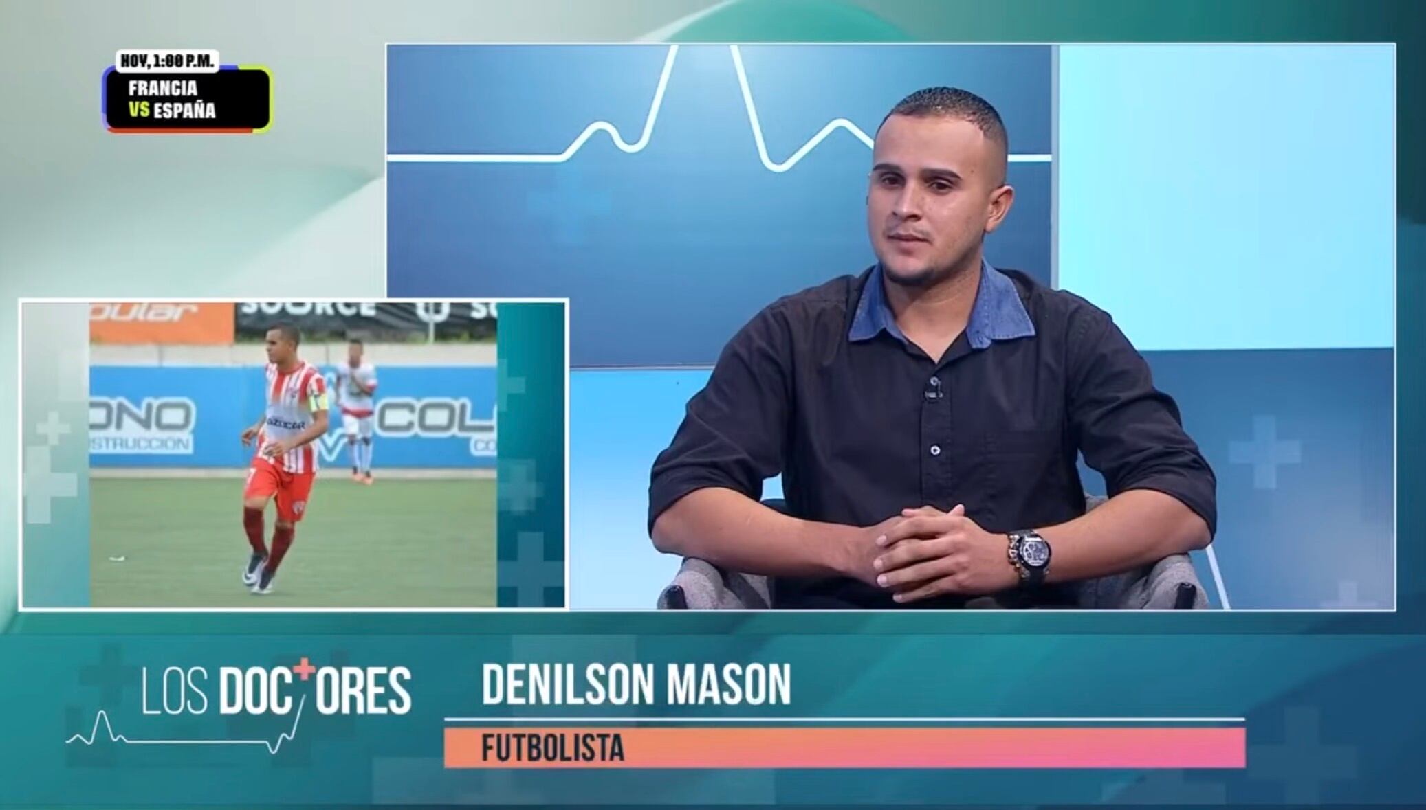 Denilson Mason fue uno de los cinco futbolistas que contaron su testimonio en el programa 'Los Doctores', en Teletica.