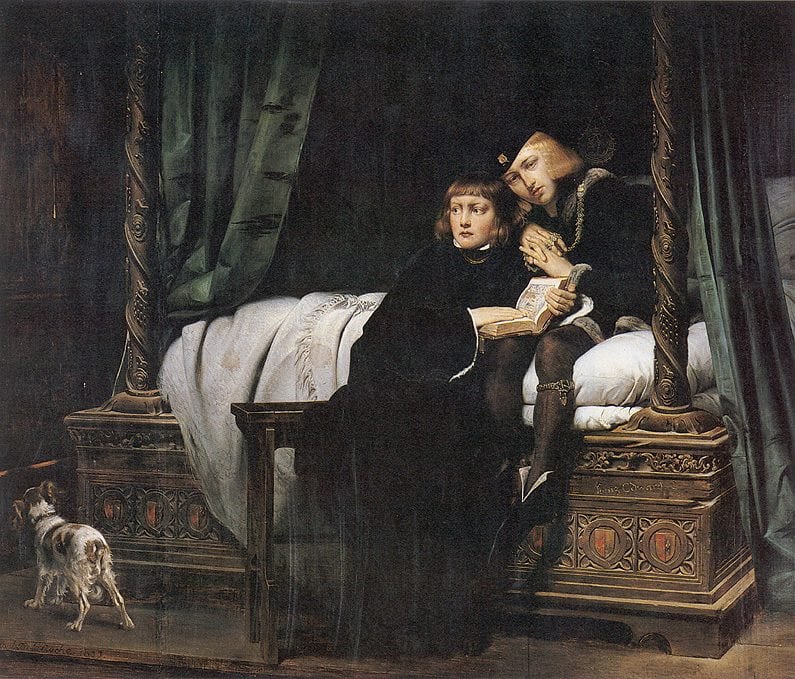 Édouard V, roi mineur d'Angleterre, et Richard, duc d'York, son frère puîné (1483), de Paul Delaroche