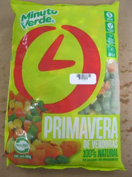 Una bolsa de vegetales congelados.