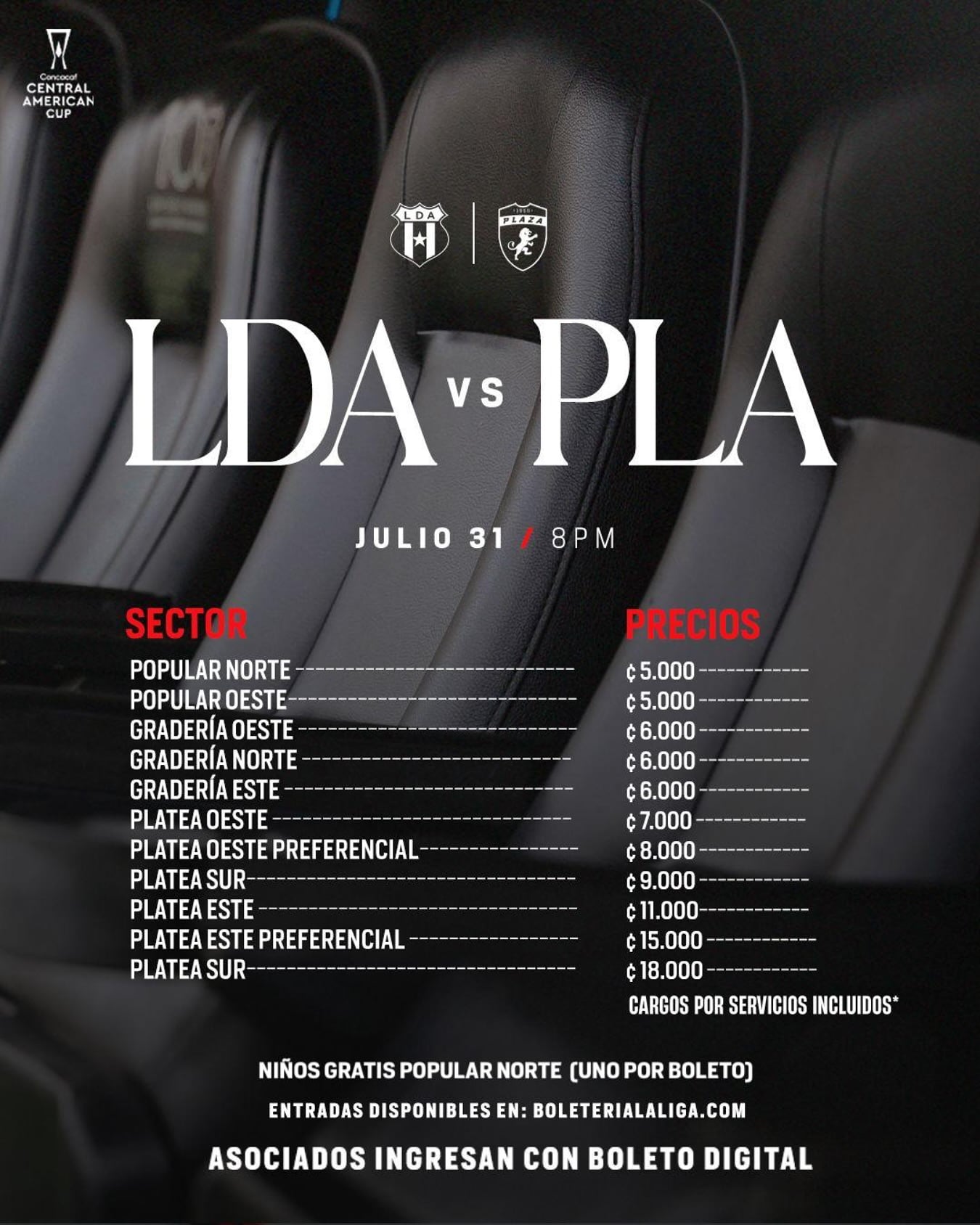 Estos son los precios para el partido entre Liga Deportiva Alajuelense y Plaza Amador, en la Copa Centroamericana de Concacaf.