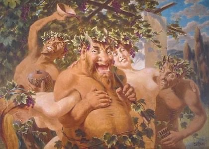 'Los Sátiros', óleo, sin fecha, de Emil Span.