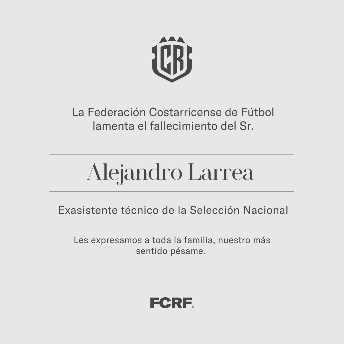 Así se despidió la Fedefútbol de Alejandro Larrea.
