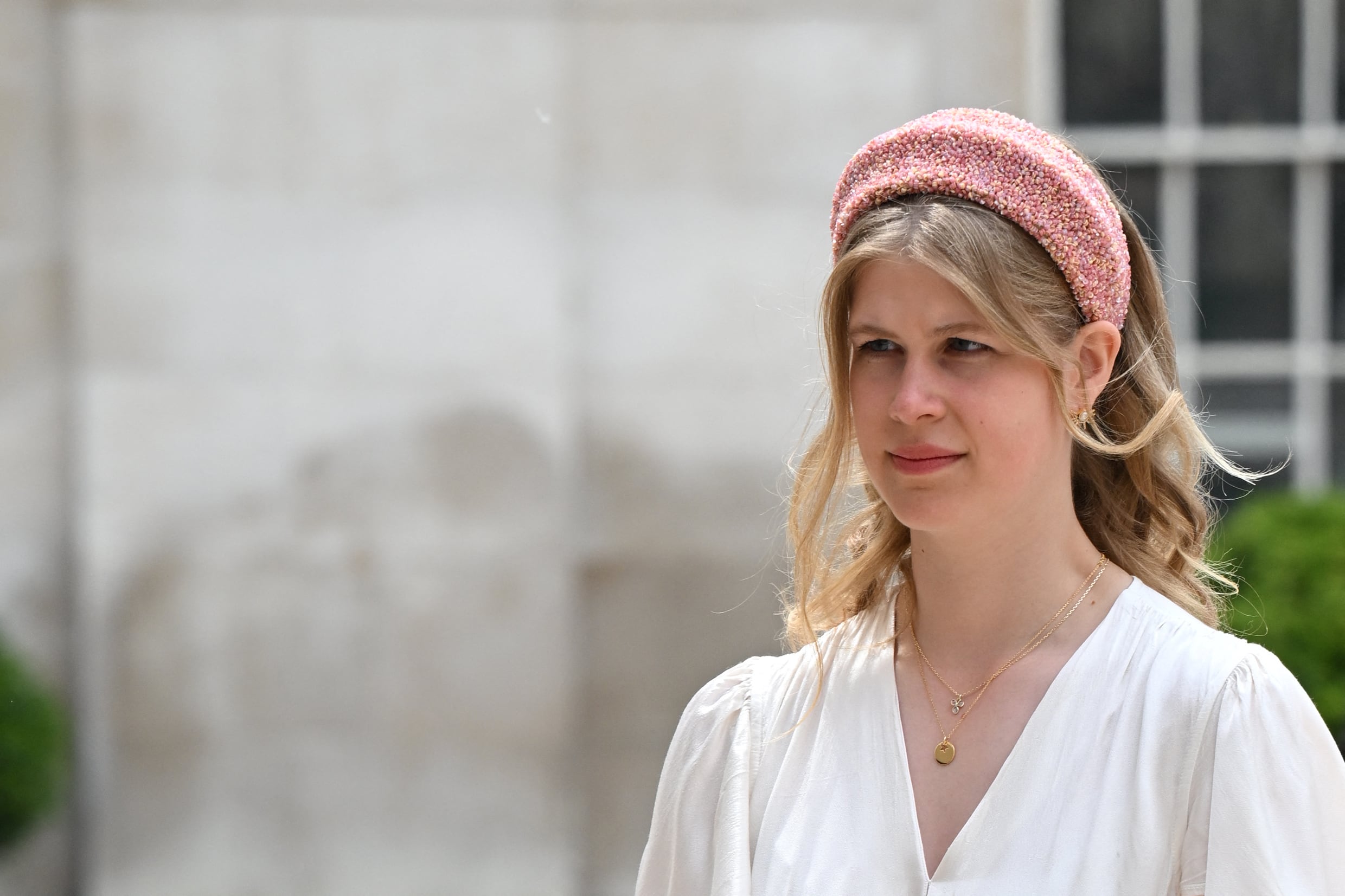 Lady Louise Windsor, de Gran Bretaña, llega a una recepción ofrecida por el alcalde de Londres en el Guildhall de Londres el 3 de junio de 2022, como parte de las celebraciones del jubileo de platino de la reina Isabel II.