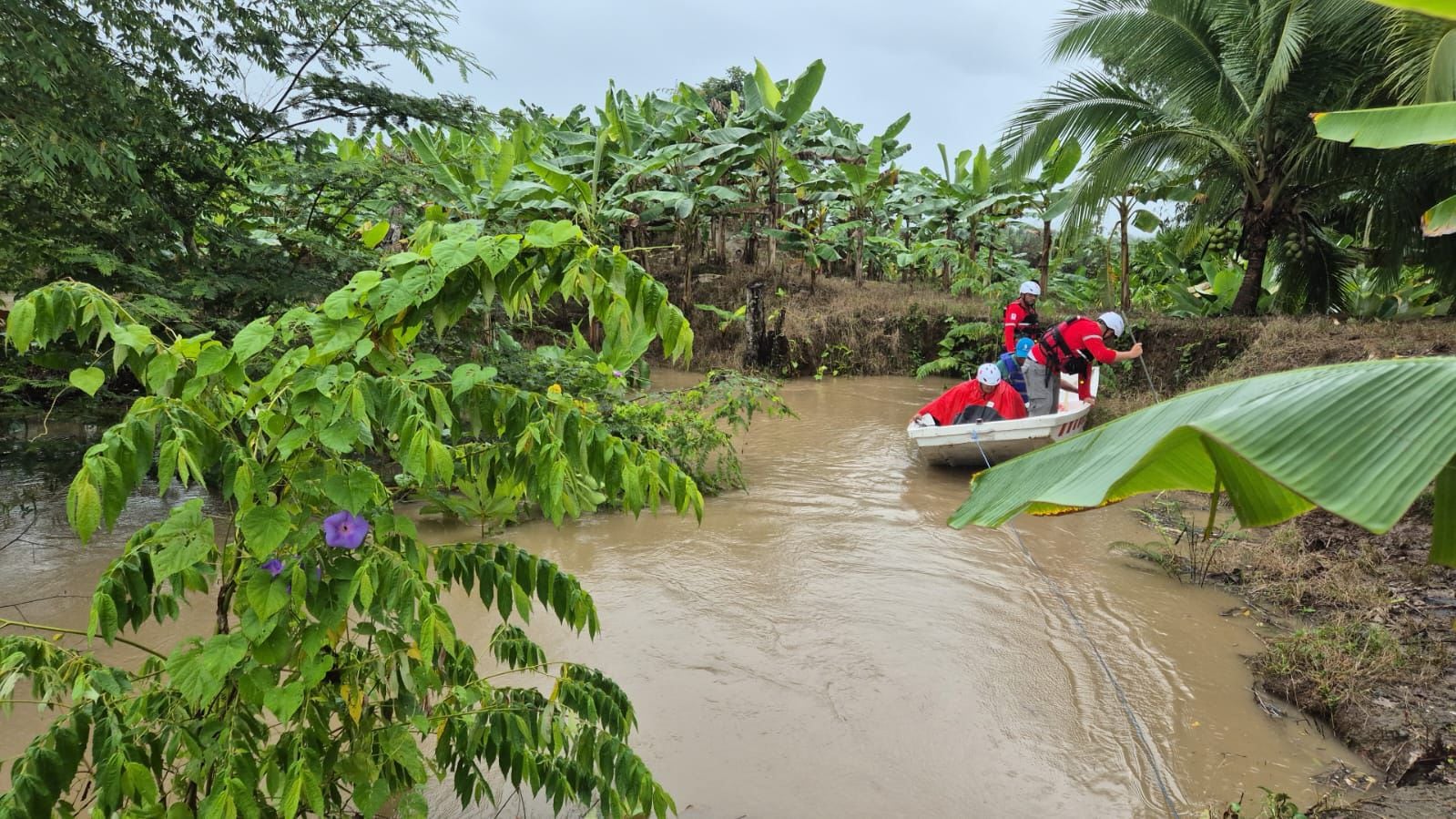 Cruz Roja auxilia a 15 personas por desbordamiento de río en Limón.