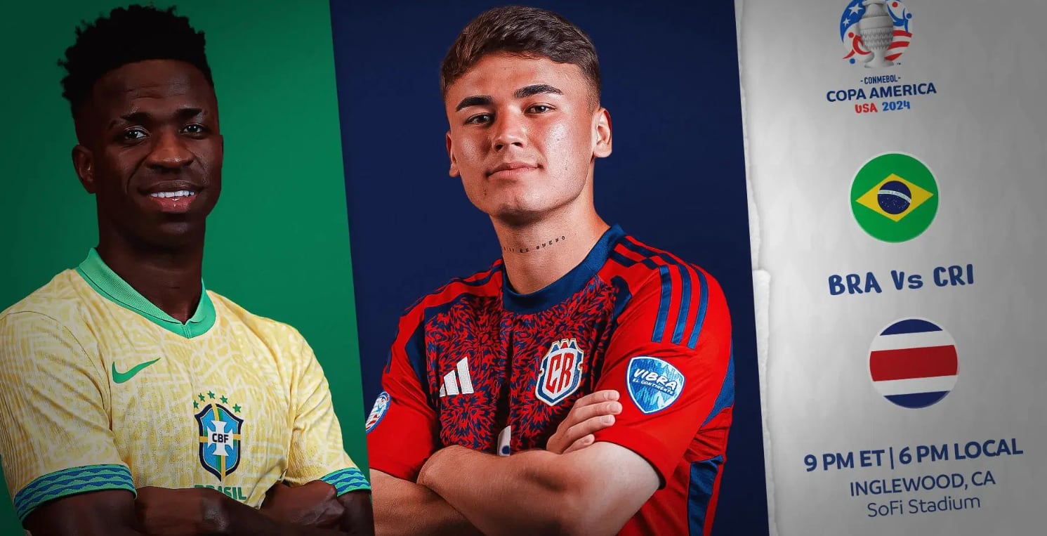 El estreno de Brasil y de la Selección de Costa Rica en la Copa América será este lunes 24 de junio a las 7 p. m. (hora de Costa Rica).