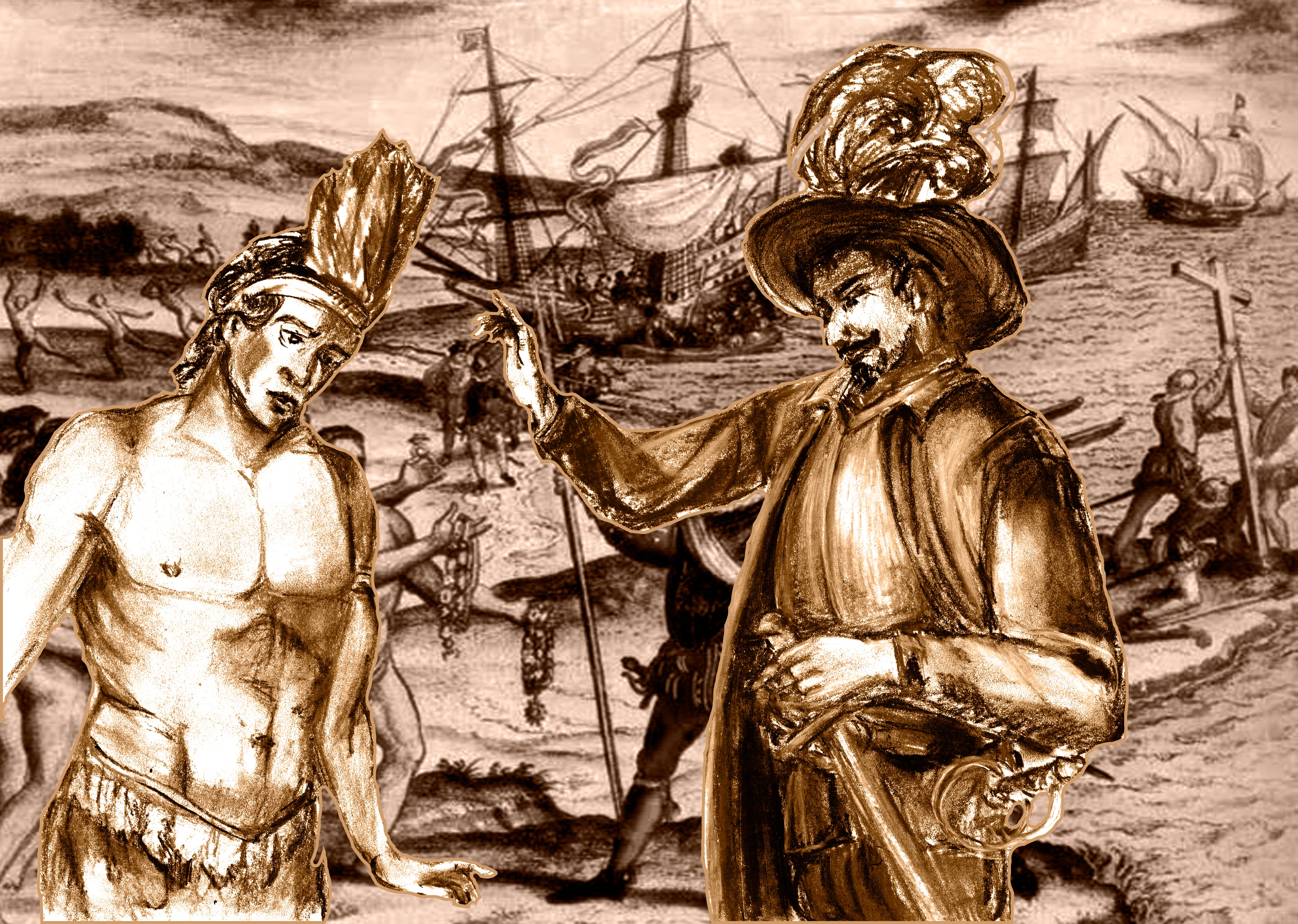 Conquista española de América, indios y españoles, España, América