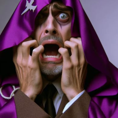 Así se vería el personaje Temor de Intensamente, según la Inteligencia Artificial. Foto: Copilot