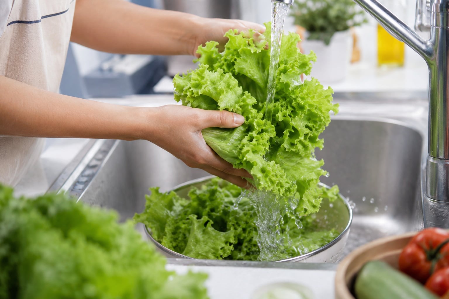 La forma de elegir, lavar y guardar la lechuga influye en su textura, duración y riesgo de contaminación alimentaria.