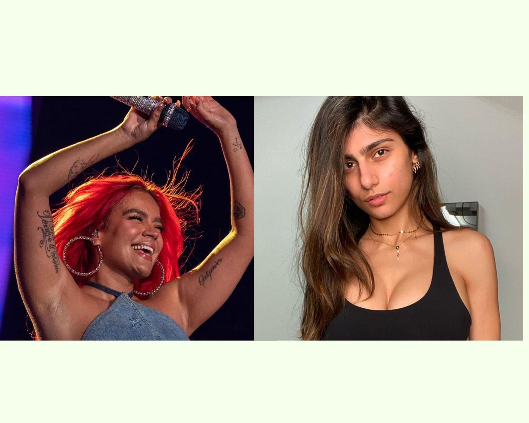 Karol G es una de las tantas artistas en español que Mia Khalifa disfruta. Ella ha hecho saber que admira a otros músicos como Bad Bunny y Rauw Alejandro. Foto: Instagram