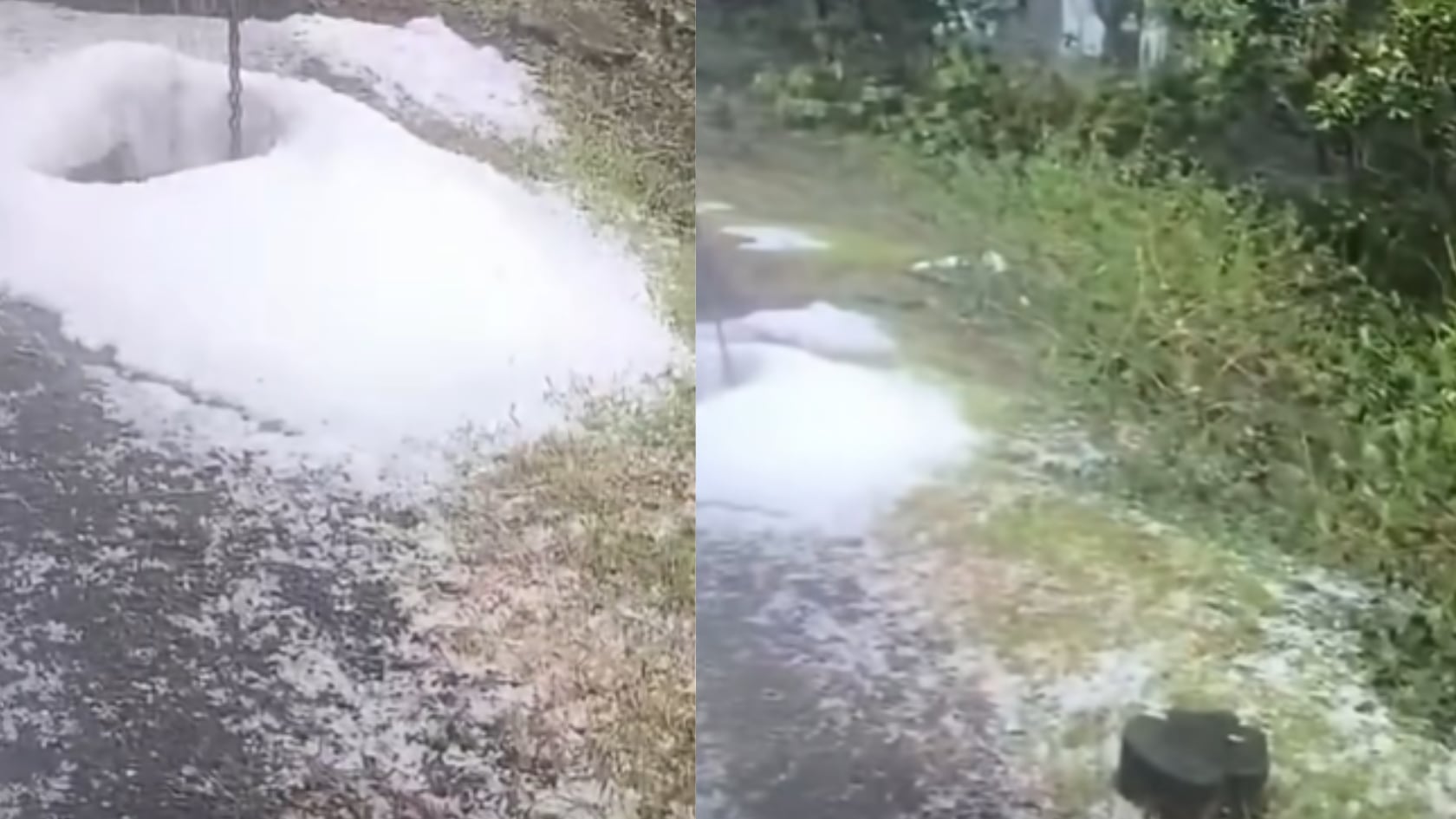 Sectores de Heredia registraron caída de granizo durante los fuertes aguaceros de este lunes. La CNE recibió reportes en San Rafael y Barva.