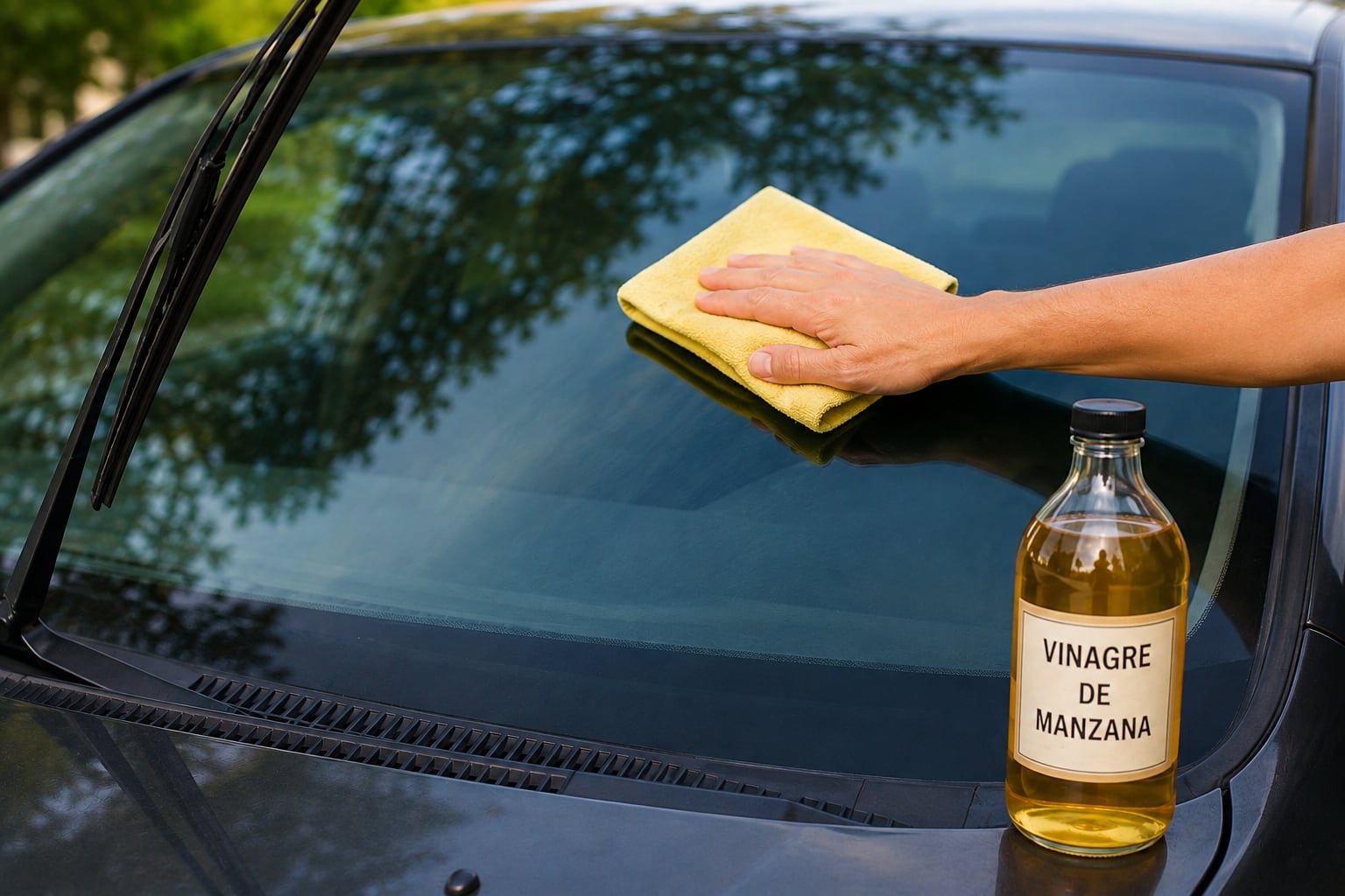 Este truco con vinagre de manzana limpia el parabrisas y otros vidrios del auto sin enjuagar ni utilizar productos industriales