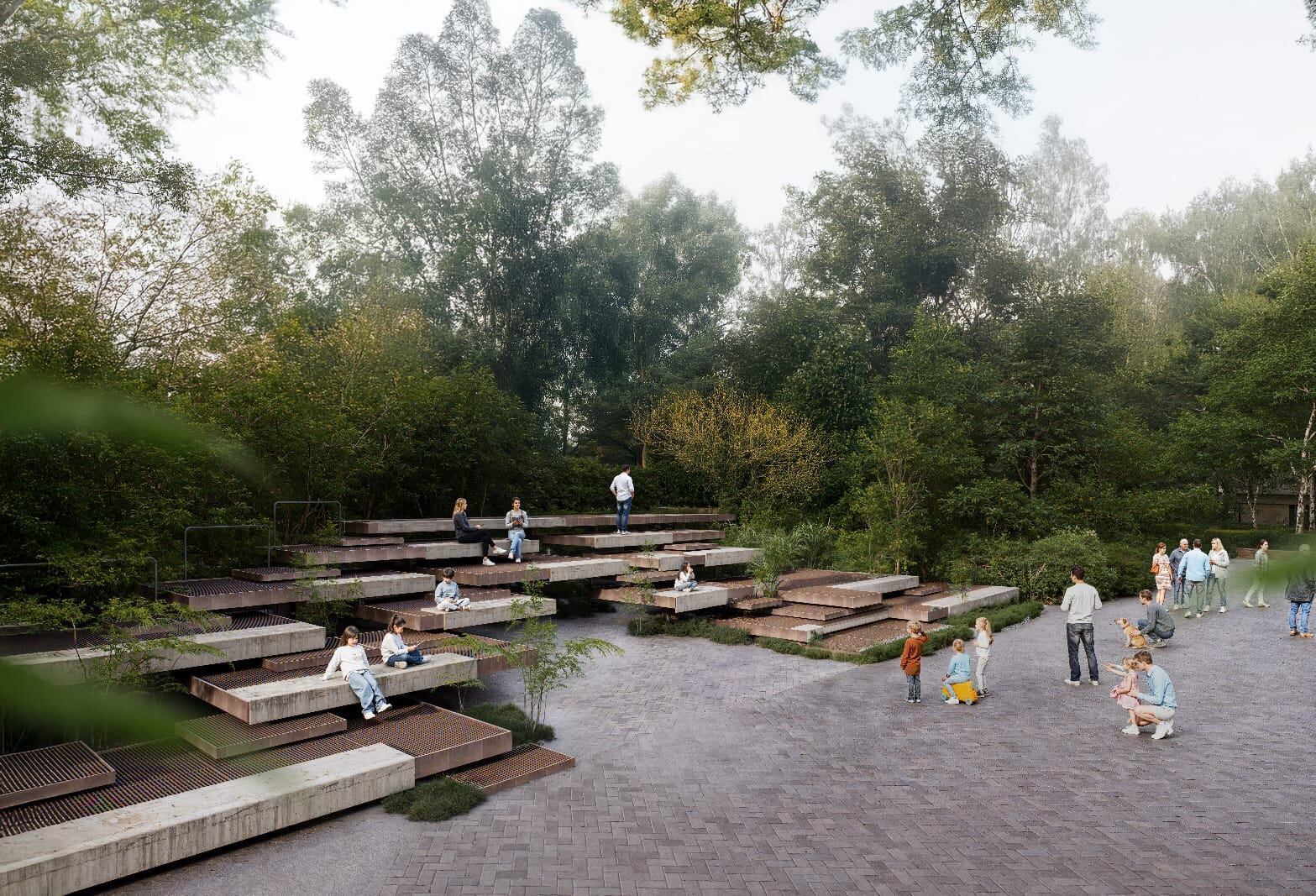 Esta es una ilustración de como se vería el parque Simón Bolívar cuando se convierta en jardín botánico.