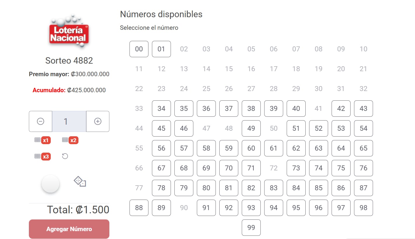 Estos eran los números disponibles para comprar en línea, para el segundo sorteo de consolación, en la página de la JPS a las 7 p. m. de este 27 de diciembre.