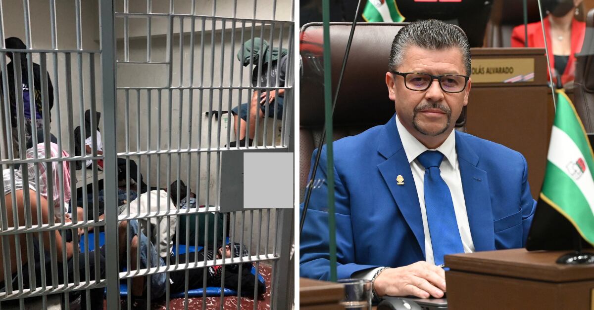 Celdas del OIJ y Gilberth Jiménez sentado en su curul