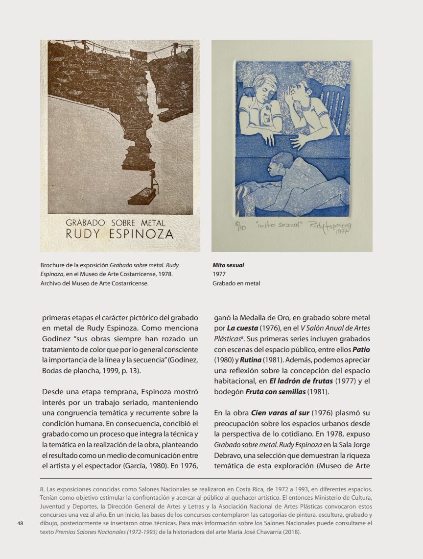 Detalle de la publicación. Página 48 del libro 'Rudy Espinoza. Después de la última escena'.