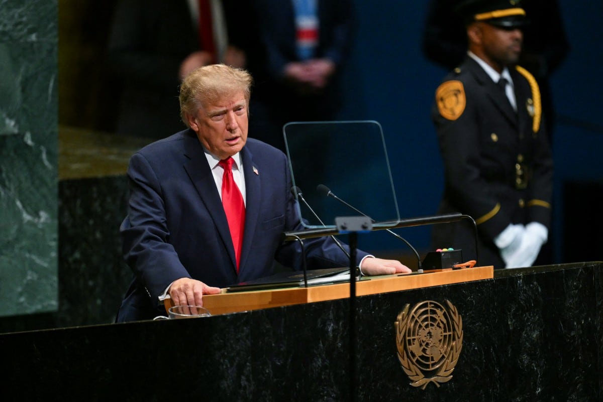 El presidente de Estados Unidos, Donald Trump, se dirige a la 81.ª Asamblea General de las Naciones Unidas, en la sede de la ONU, en Nueva York, el 22 de septiembre de 2026.