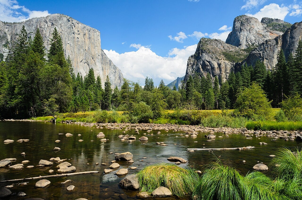 Vista de un valle en el Parque Nacional Yosemite, Estados Unidos.