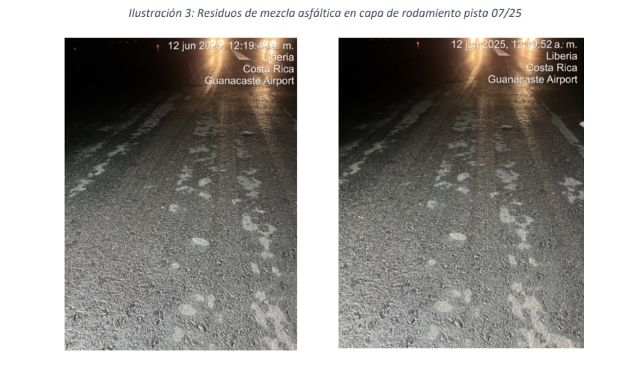 Daños en pista de Liberia.