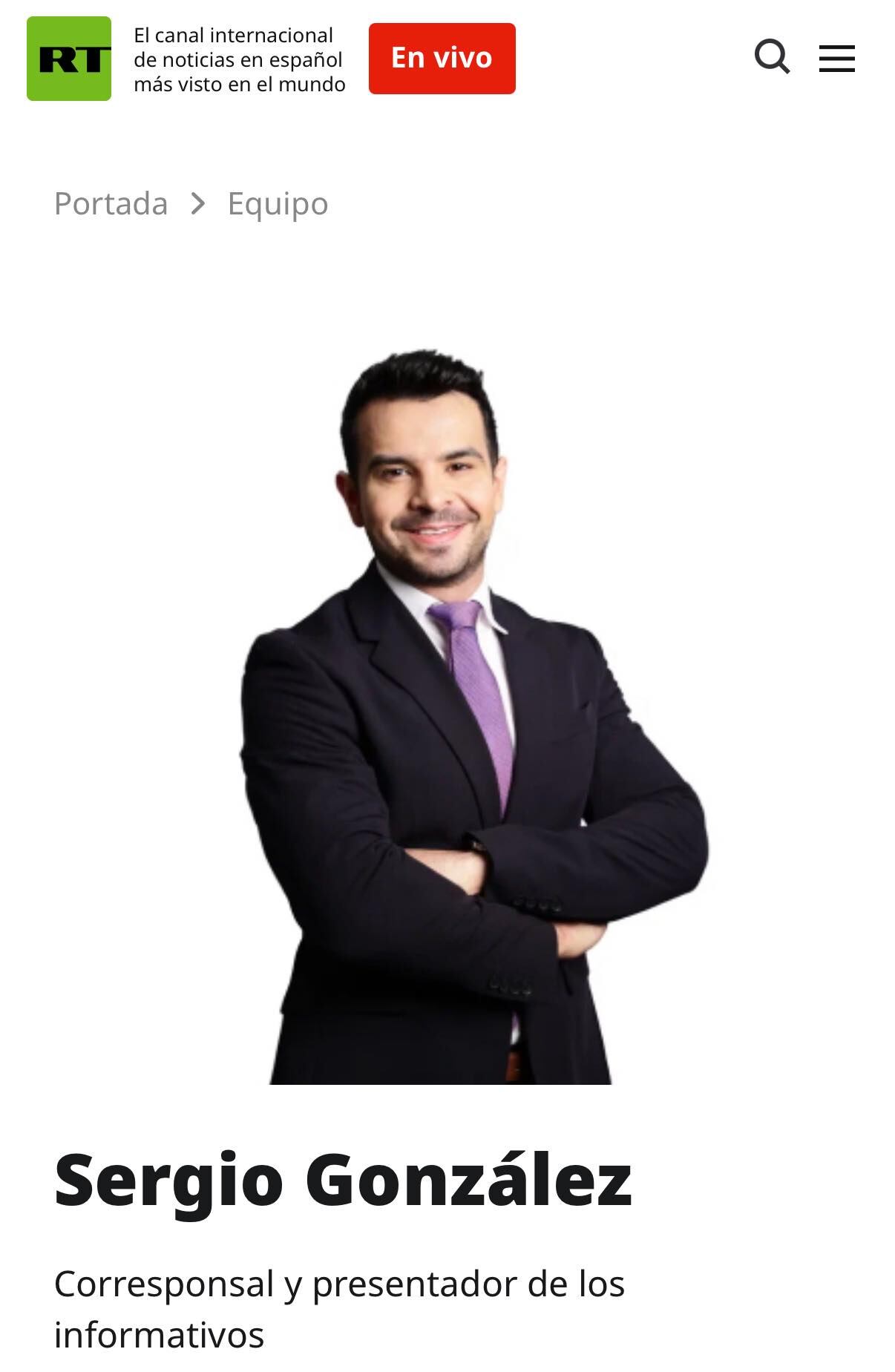 Sergio González RT en Español Multimedios