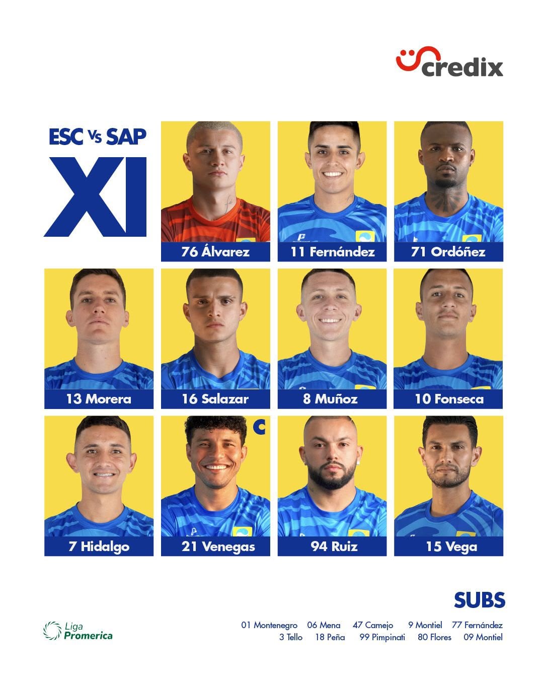 Esta es la alineación de Escorpiones contra Saprissa.