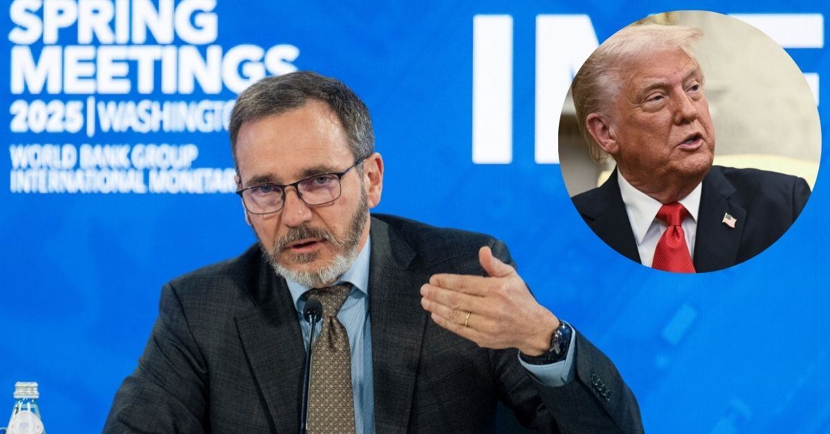 En la imagen el jefe del FMI y Donald Trump