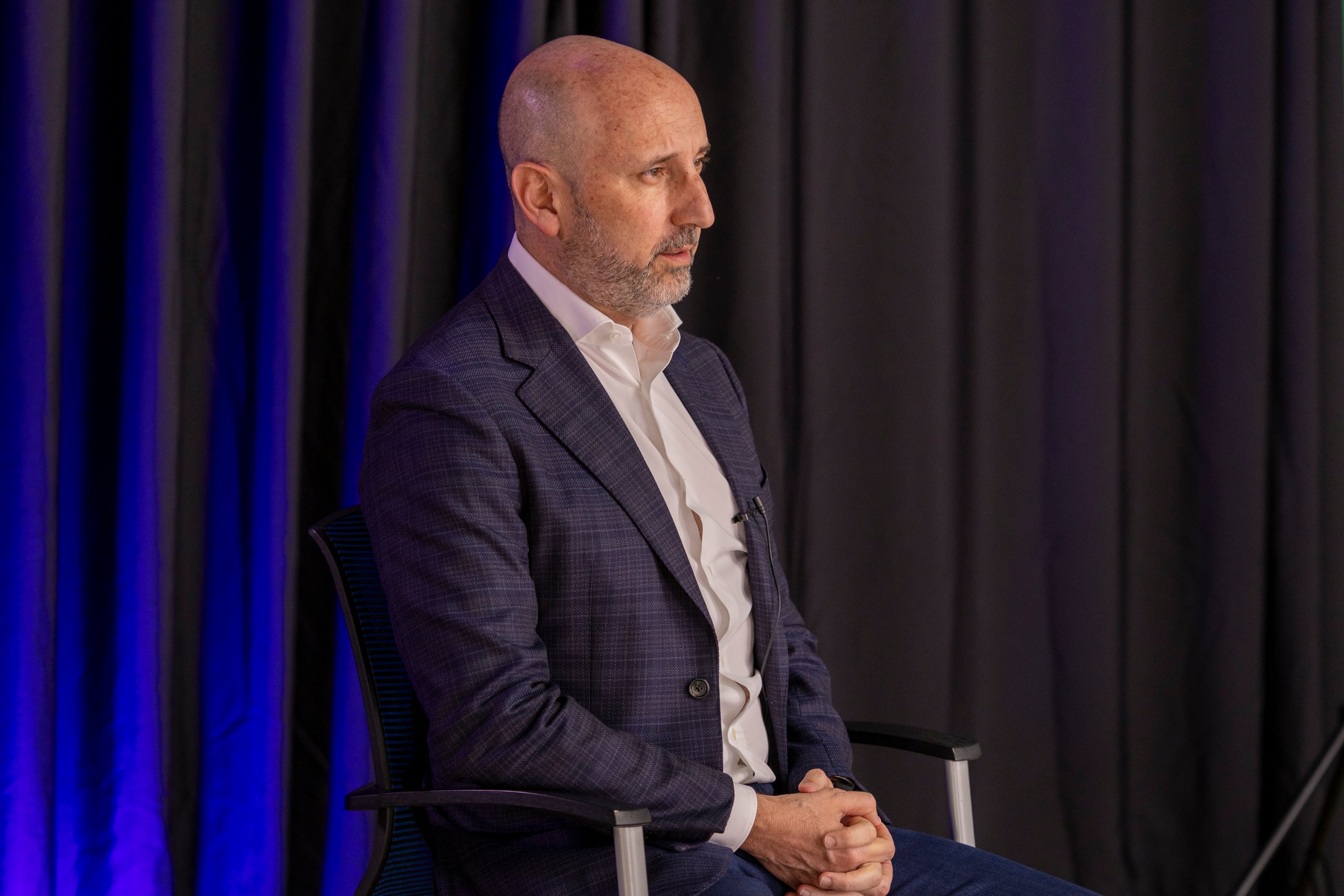 28/02/2025, San José, Estudio Grupo Nación, entrevista con Osael Maroto, presidente de la Federación Costarricense de Fútbol.