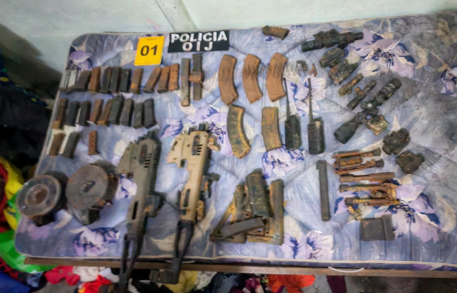 Tras un allanamiento en una presunta casa-bodega, el OIJ y la Fiscalía de Limón decomisaron armas y cargadores prohibidos.