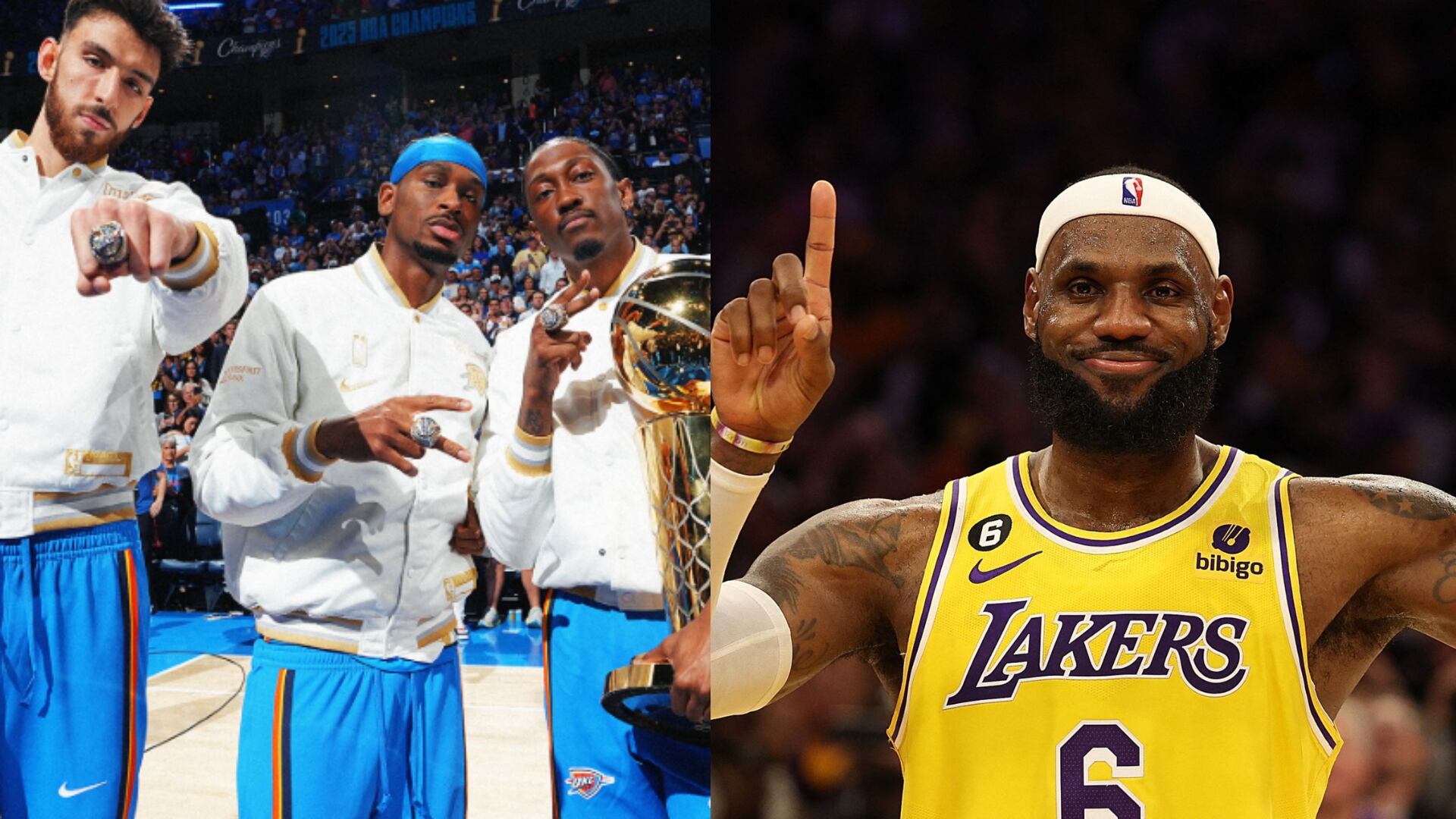 Oklahoma City Thunder recibió el anillo de campeón, LeBron James no jugó el primer partido