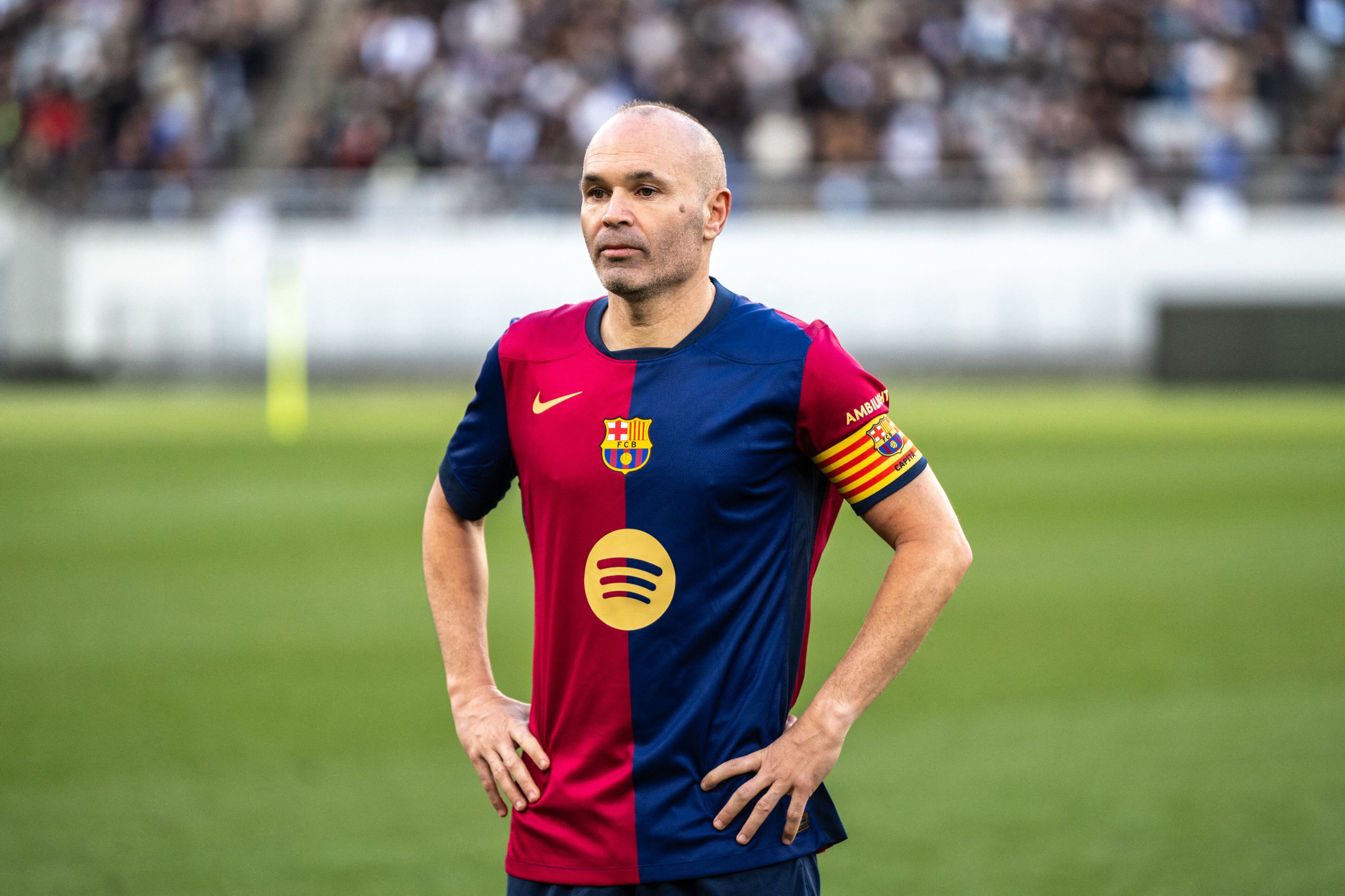 Andrés Iniesta, aquí durante su ceremonia de despedida en el estadio Camp Nou de Barcelona el 15 de diciembre del año anterior.