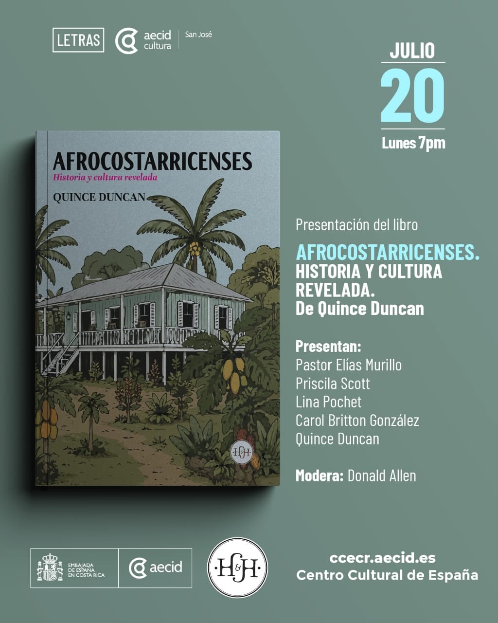 Información mas detallada sobre el lanzamiento del libro 'Afrocostarricenses' de Quince Duncan.
