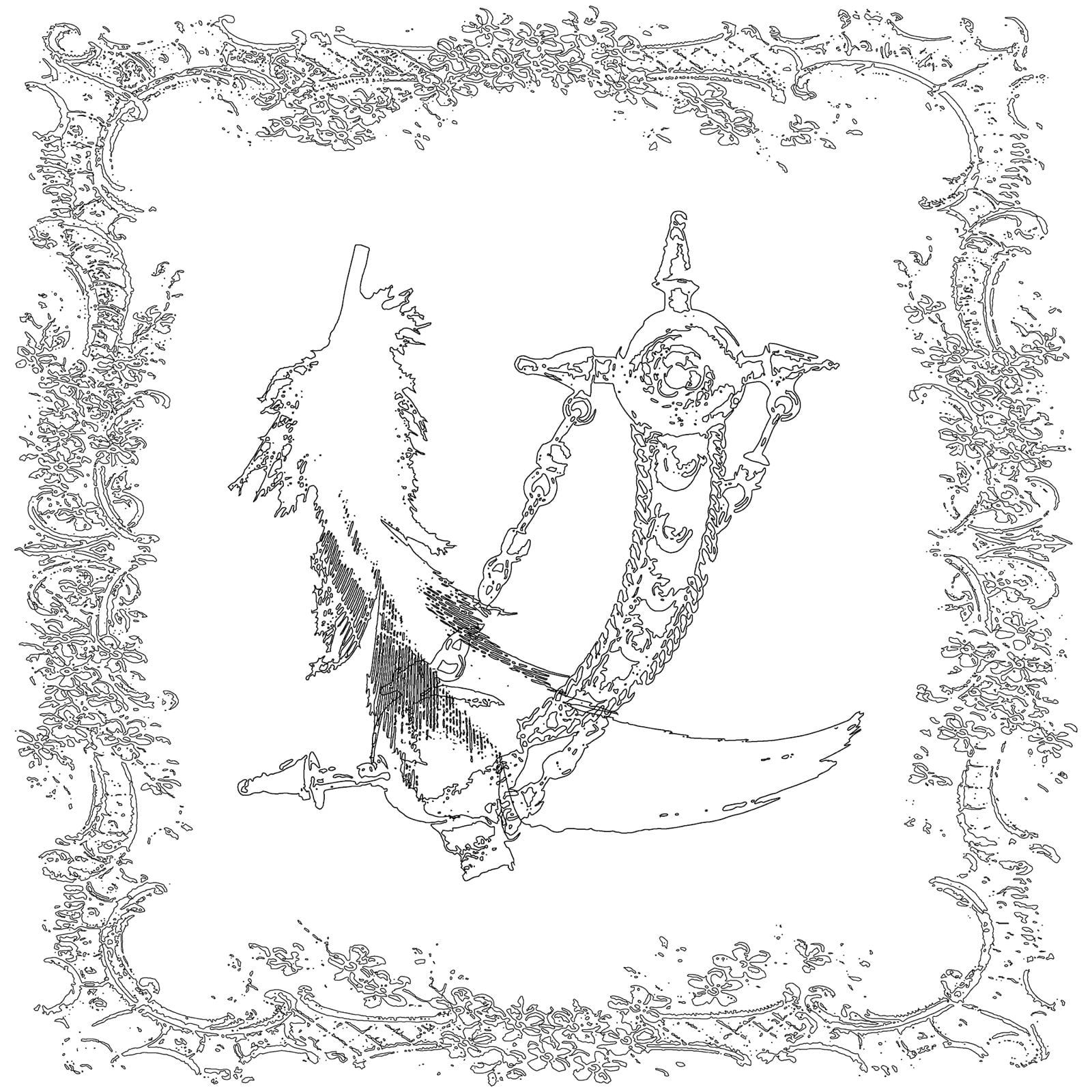 El disco vinilo de Fangs & Feathers diseñado por la artista argentina, Milagros Yaya.