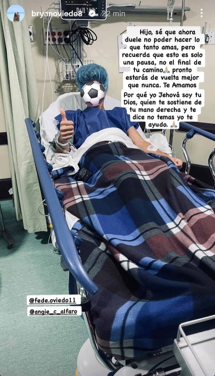 Este es el mensaje que publicó Bryan Oviedo, con su hijo dando el primer paso para comenzar su recuperación.