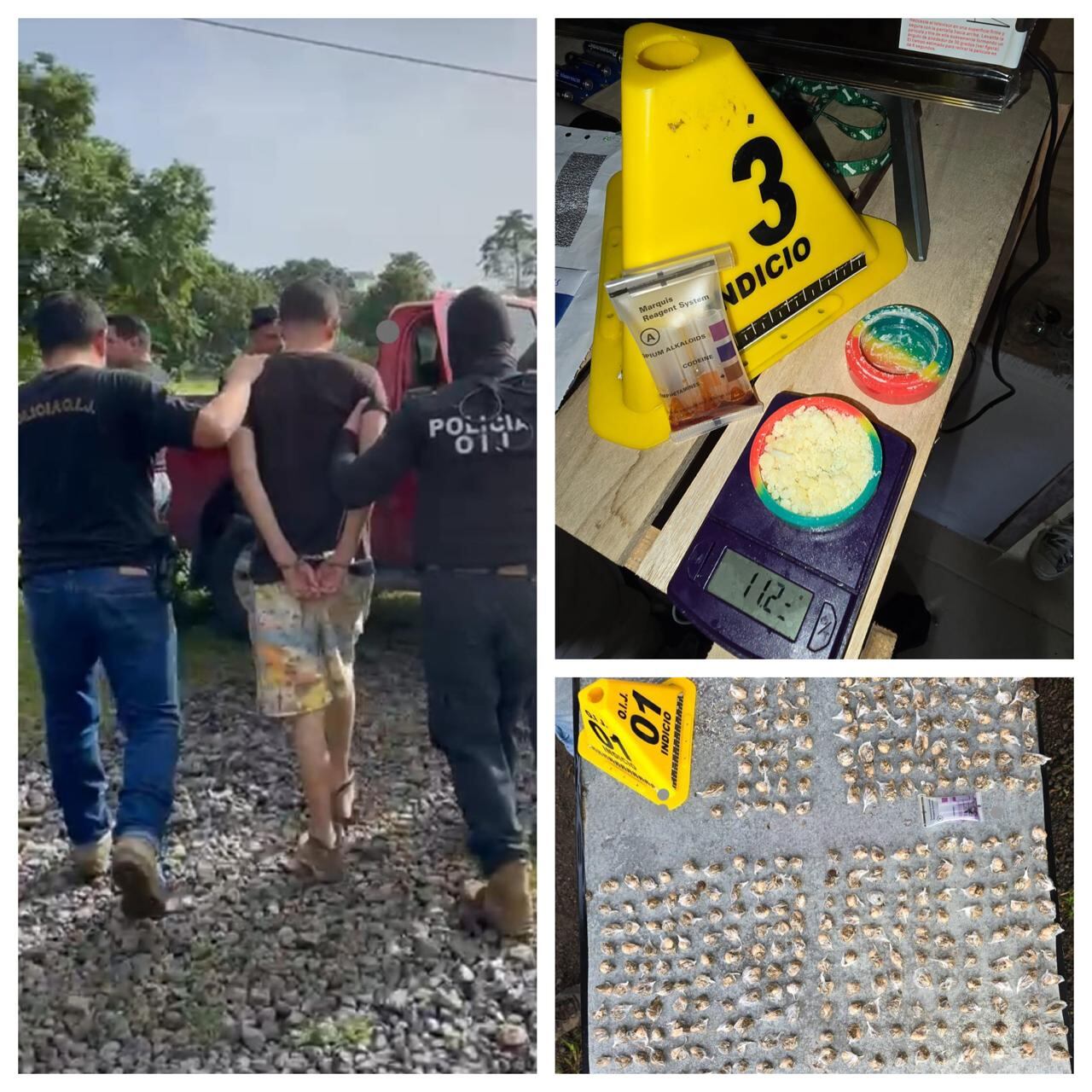 Martínez Carvajal, de 28 años, fue detenido en una finca ganadera en barra del Colorado. Tenía anfetaminas y crack en la casa donde se escondía.