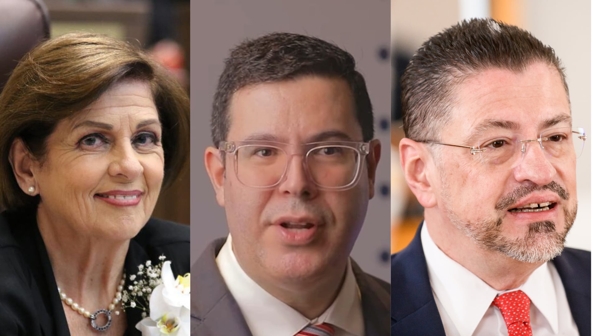 Pilar Cisneros, Gustavo Román y Rodrigo Chaves