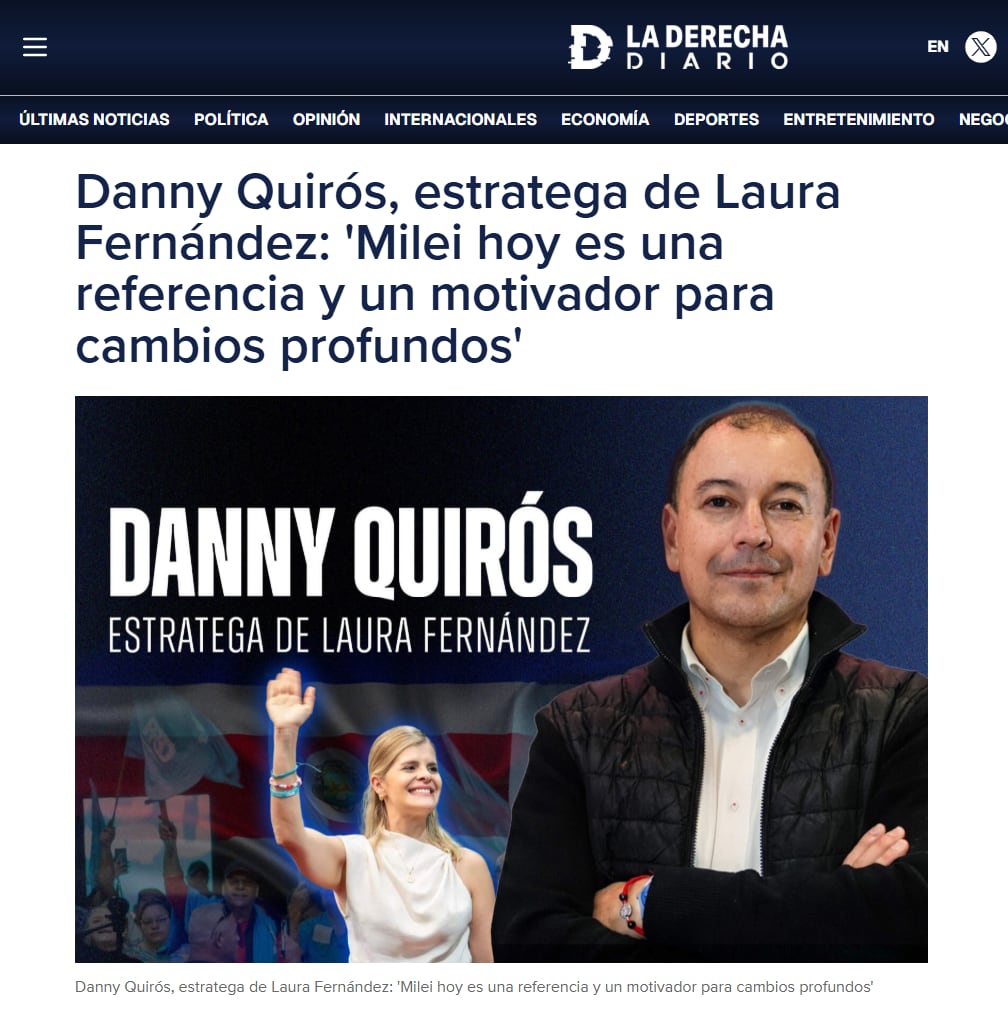 Danny Quirós y La Derecha Diario