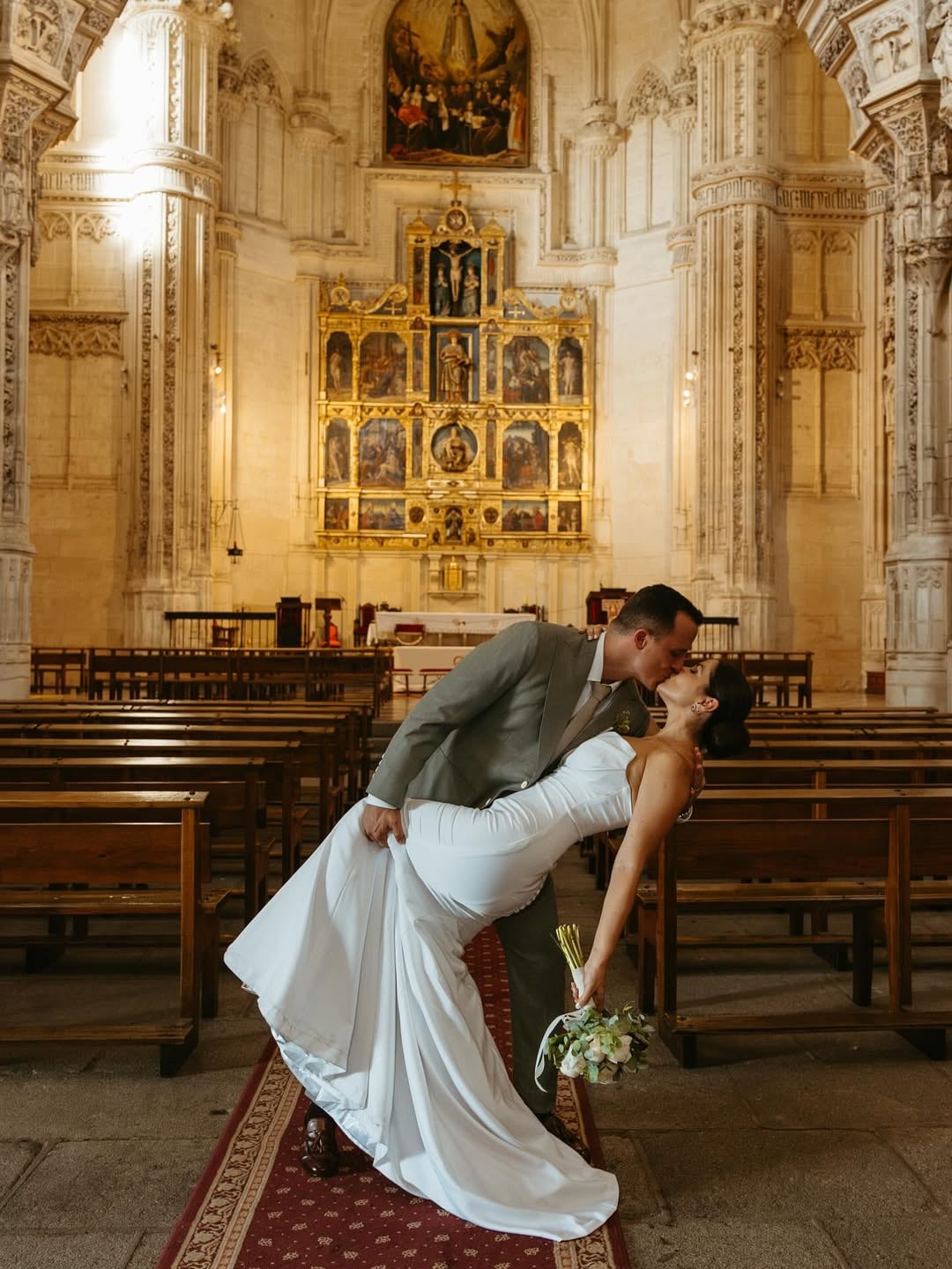 Shirley Álvarez y Daniel Vargas en su boda en Toledo, España, el 11 de julio de 2025