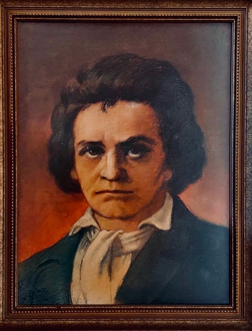 Pintura de Beethoven hecha por el artista costarricense Hugo Díaz