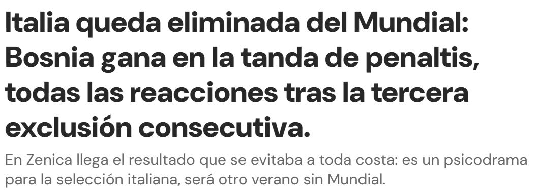 Corriere dello Sport lamenta la eliminación que califica de "psicodrama".