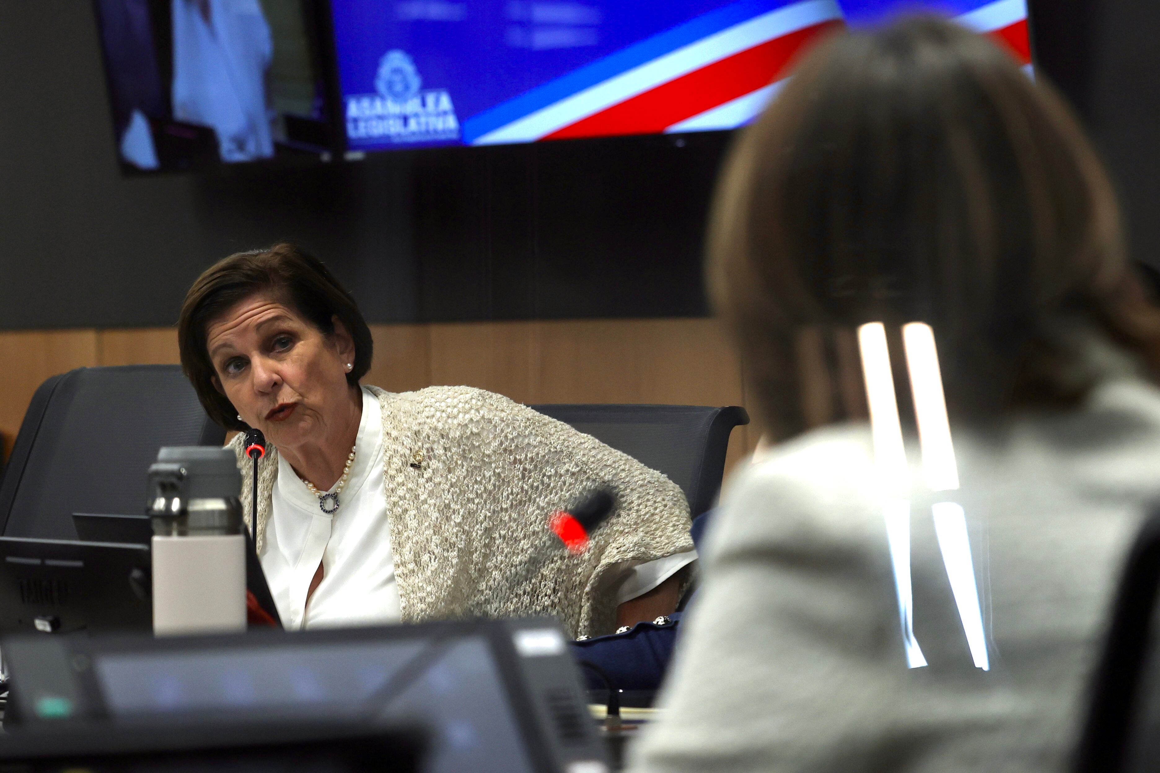 14/08/2025, San José, Asamblea Legislativa, comparecencia de la ex presidente de la república Laura Chinchilla en la comisión de Seguridad y Narcotráfico.