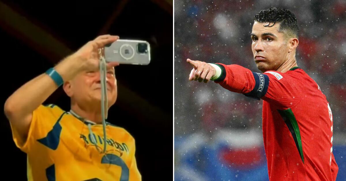 El aficionado, conmovido, fue captado en el encuentro entre Al Nassr y Esteghlal. Ronaldo expresó su deseo de conocerlo en redes sociales. Foto: Redes Sociales/AFP