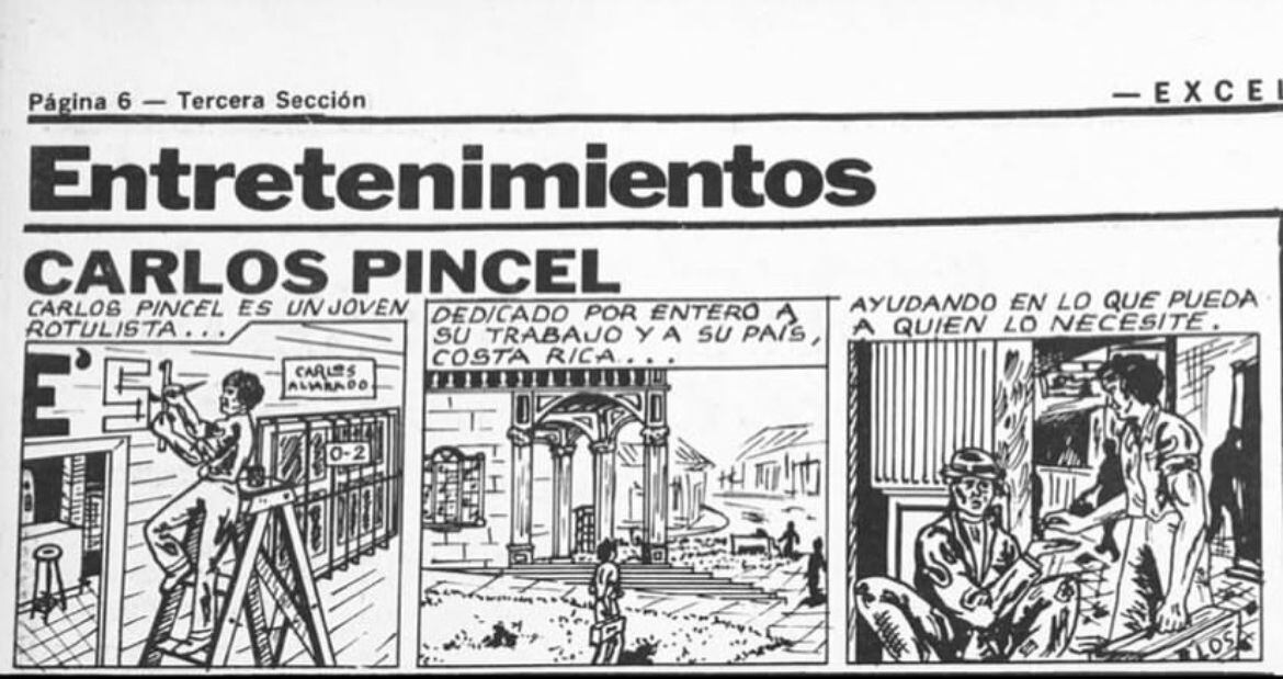 Historieta 'Carlos Pincel', publicada por primera vez el 1.° de setiembre de 1979 en 'Excelsior'.