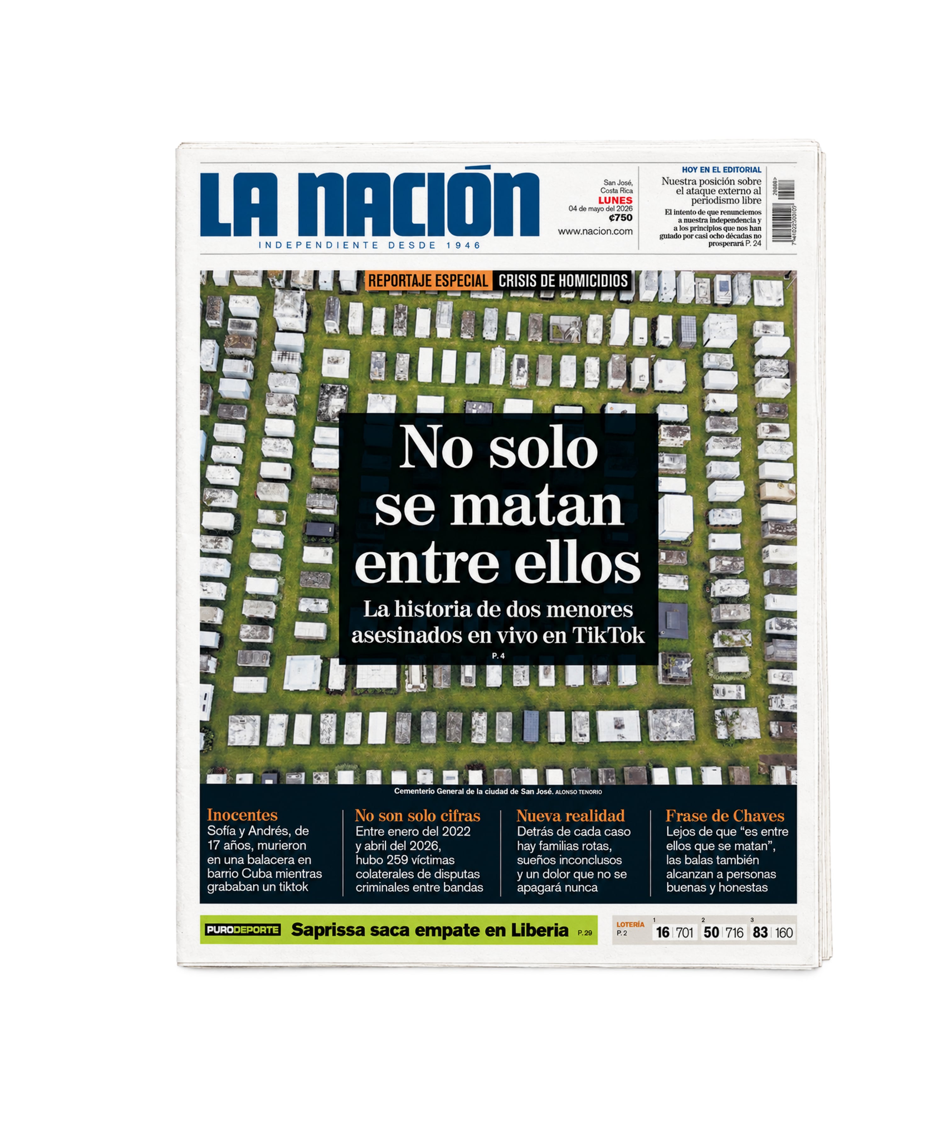 40 portadas seleccionadas con motivo del 80.º aniversario de la publicación del periódico La Nación de Costa Rica.