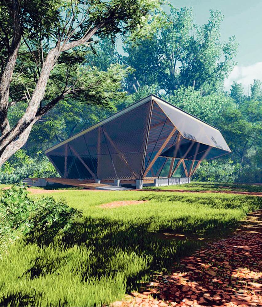 Diseño final: Así quedará el Centro Comunitario de Reciclaje cuando tengan los fondos suficientes para construirlo. Foto: A-01 para LN.