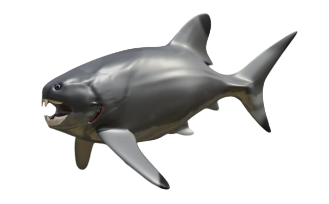 Reconstrucción moderna del 'Dunkleosteus terrelli', basada en un estudio de 2023 que actualizó su tamaño y anatomía.